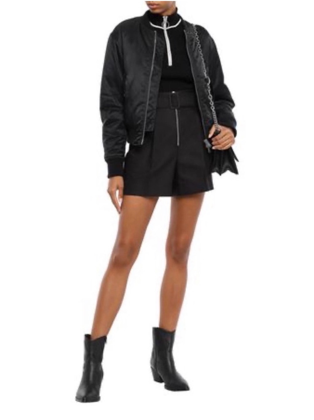 Sandro Gesse High Waisted Cotton Black Shorts Size Fr 36